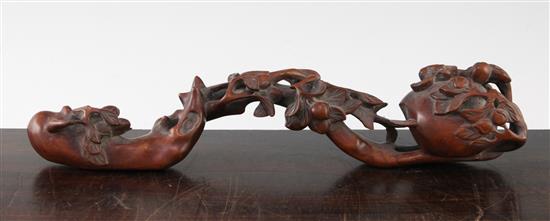 A Chinese wood ruyi sceptre, 40cm